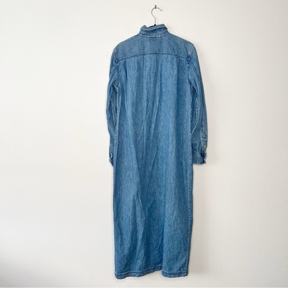 Vintage Lauren Ralph Lauren Denim Dress Size 10P Long Sleeve Indie Boho Western - Picture 6 of 7